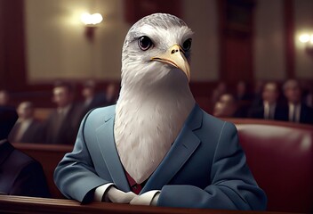 Wall Mural - Seagull Politician Running For Office Generative AI