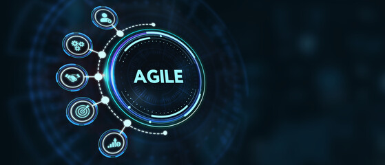 Business, Technology, Internet and network concept. Agile Software Development. 3d illustration