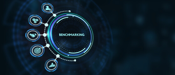 Wall Mural - Business concept of benchmark. Benchmarking. 3d illustration