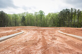 Fototapeta  - New home residential subdivision development of roads and curbs