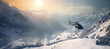 © Georg Lösch - Image of Helicopter Flying over Snowy Mountain Valley
