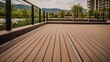 WPC Terrace: Installed Wooden Composite Decking Boards for an Outdoor Patio Floor, Generative AI