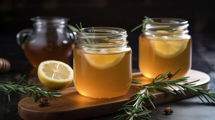 Sticker - Rosemary tea with honey and lemon Generative AI