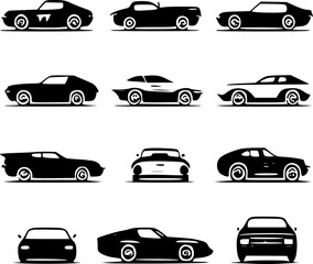 Wall Mural - Cars | Minimalist and Simple Silhouette - Vector illustration