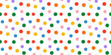 Fun Colorful Circle Doodle Seamless Pattern. Creative Minimalist Style Art Background For Children Or Trendy Design With Polka Dot. Simple Childish Party Backdrop.