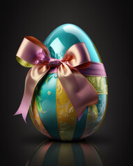 Wall Mural - Milk chocolate Easter egg wrapped in bright colored paper.