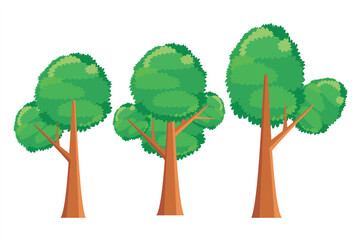 Wall Mural - trees vector illustration. plant collection. green plant isolated