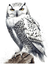 Realistic Owl Illustration, Graphical Resource For Logo Design, Graphic Design, T Shirt Design And More. Generative AI