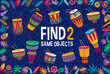 Find two same Brazilian or African drums, kids game worksheet, vector puzzle quiz. Colorful African jembe drums or Brazilian music instruments in tropical flowers in riddle to find two same objects