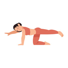 Wall Mural - woman in leg lift yoga position