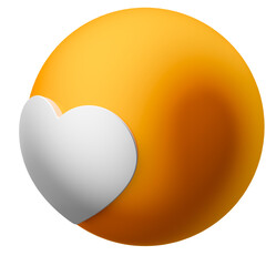 Canvas Print - Like ball orange 3d render illustration