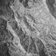 Aerial abstract black and white view of beautiful landscape of Skazka canyon, famous destination in Kyrgyzstan