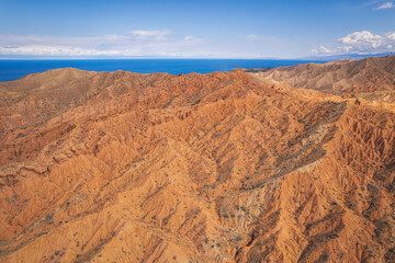 Wall Mural - Aerial view of beautiful landscape of Skazka canyon, famous destination in Kyrgyzstan