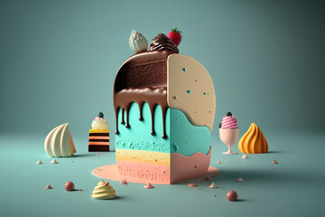 Wall Mural - Image of a tasty dessert with room for copy Generative AI