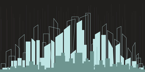 Wall Mural - Cityscape, Building perspective, Modern building in the city skyline, city silhouette, city skyscrapers, Business center