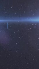 Wall Mural - Animation of glowing blue light moving over spots of light on purple background