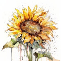 Sticker - Sunflower. Generative AI