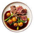 © Hihitetlin - Portion of gourmet racks of lamb with potato and asparagus