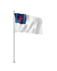 Wall Mural - Christian flag isolated on white