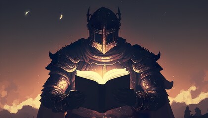 Wall Mural - black sinister knight (ai generate)