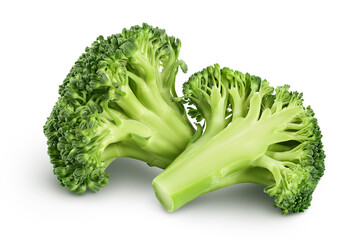 Wall Mural - fresh broccoli isolated on white background close-up with full depth of field.