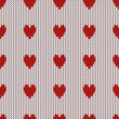 Vector pattern Seamless red heart shaped knitting pattern