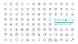 Fototapeta  - Security set of web icons in line style. Cyber Security and internet protection icons for web and mobile app. Password, security system, finger print, spy, electronic key and more. Vector illustration
