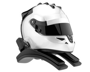 Racing helmet isolated on transparent background. 3d rendering - illustration