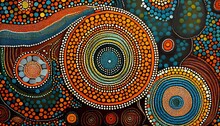 Colorful Australian Aboriginal Art, Generative AI