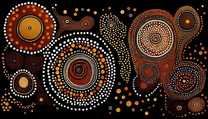 Wall Mural - colorful australian aboriginal art, Generative AI