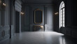 © Катерина Нагірна - Empty vintage luxury room. Black walls in retro style. Generative AI