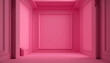 canvas print picture - Interior simple pink room, luxury apartment. Stylish walls and floor. Empty place, background. Generative AI