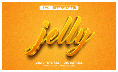 Wall Mural - Jelly 3d editable vector text effect on yellow background