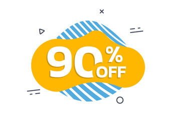 Canvas Print - sale badge, sticker or label. 90 percent price off liquid shape design. discount, promotion abstract