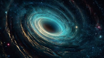 Space wormhole, nebula background or wallpaper design, Generative AI