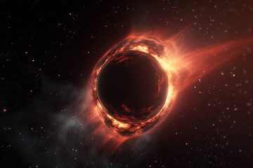 Wall Mural - black hole created with generative ai technology