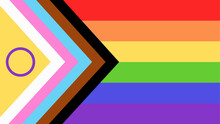New LGBTQ Pride Flag Vector. New Updated Intersex Inclusive Progress Pride Flag. Banner Flag For LGBT, LGBTQ Or LGBTQIA  Pride.