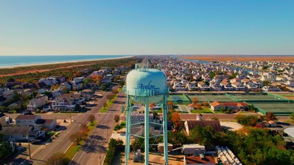 Wall Mural - Drone footage over the buildings near the shore in Avalon, New Jersey, USA