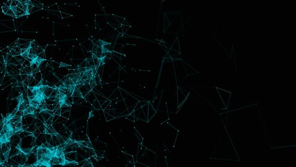 Wall Mural - plexus fantasy abstract technology. abstract geometric background . 4k. loop animations.