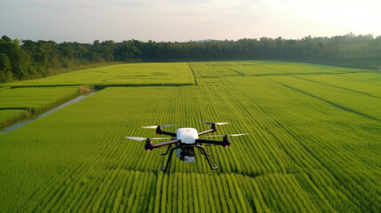 Wall Mural - The use of drones in agriculture Generative AI