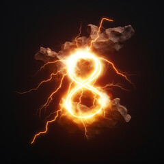 1, 2, 3, 4, 5, 6, 7, 8, 9, number, light, lightning, energy, electricity, electric, flash, fractal, fire, power, nature, black, thunder, wallpaper, storm, design, electrical, generative ai