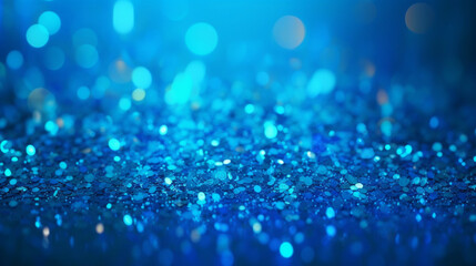 Sticker - Shiny Blue Glitter In Abstract Defocused Background Generative AI