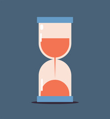 Hourglass and sandglass flat illustration.	
