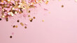 Pink confetti background. Illustration AI Generative.