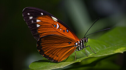 Sticker - Butterfly perched on a leaf Generative AI