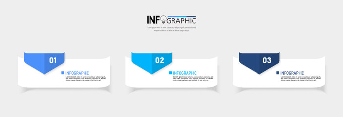 Business Infographic with note paper design vector.