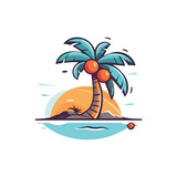 Fototapeta Pokój dzieciecy - tcoconut tree on the beach vector logo