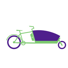 Wall Mural - Electric cargo bike icon. Electro transport logo silhouete. Flat vector illustration