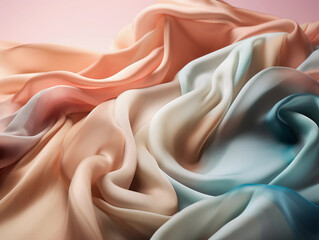 silk fabric with a folds, generative ai