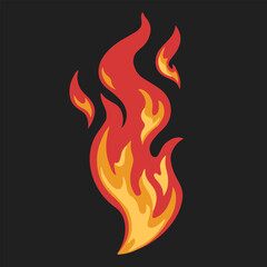 Poster - Fire torch colorful flat logotype